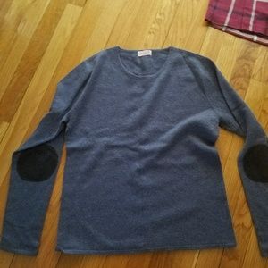 Pink pineapple cashmere elbow patch sleeve sweater